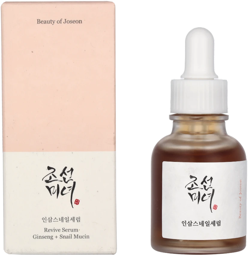 Beauty of Joseon Ginseng + Snail Mucin Revive Serum atkuriantis serumas veidui su ženšeniu ir sraigių mucinu, 30 ml
