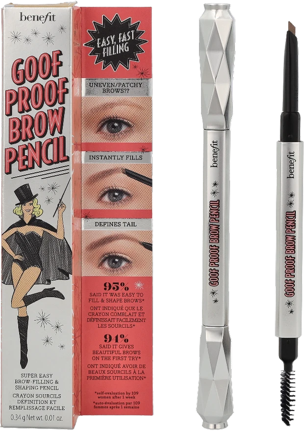 Benefit Goof Proof Brow Shaping Pieštukas antakių pieštukas, atspalvis: 01 Cool Light Skirtas šviesiems plaukams, 0.34 g