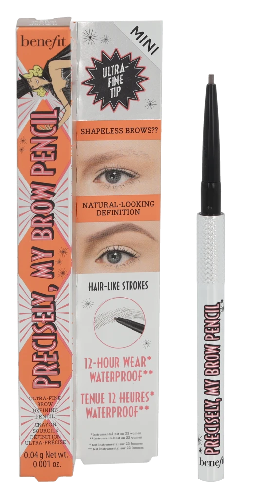 Benefit Precisely, My Brow Pieštukas Mini antakių pieštukas, atspalvis: 3 Warm šviesiai rudas, 0.04 g