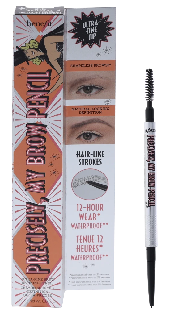 Benefit Precisely My Brow Pieštukas Ultra-Fine antakių pieštukas, atspalvis: 3.5 Neutral Medium Brown, 0.08 g