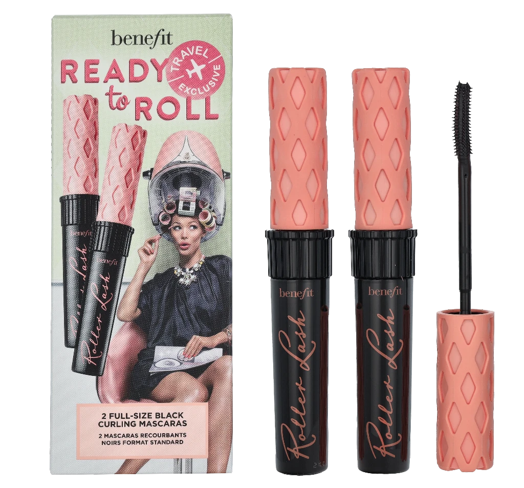 Benefit Ready To Roll Blakstienų tušas Duo Travel Set blakstienų tušų rinkinys, atspalvis: Juodas, 2 x 8,5g