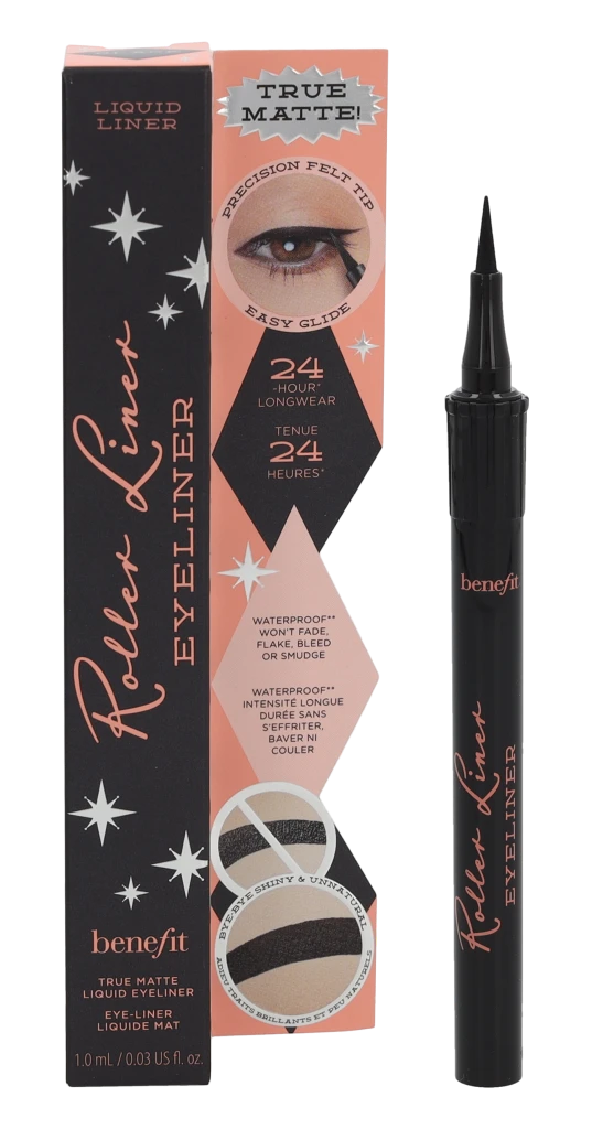 Benefit Roller Liner True Matte Liquid Akių apvadas skystas akių apvadas, atspalvis: Juodas, 1 ml