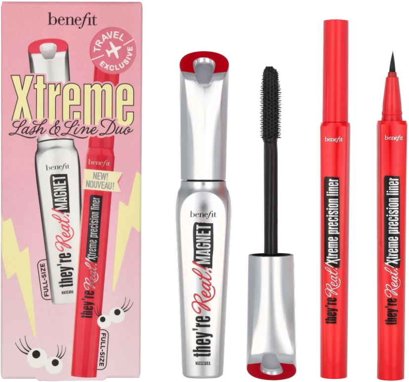 Benefit They´re Real! Xtreme Lash & Line Duo akių makiažo rinkinys (blakstienų tušas, 9 ml + akių apvadas, 0,35 ml)