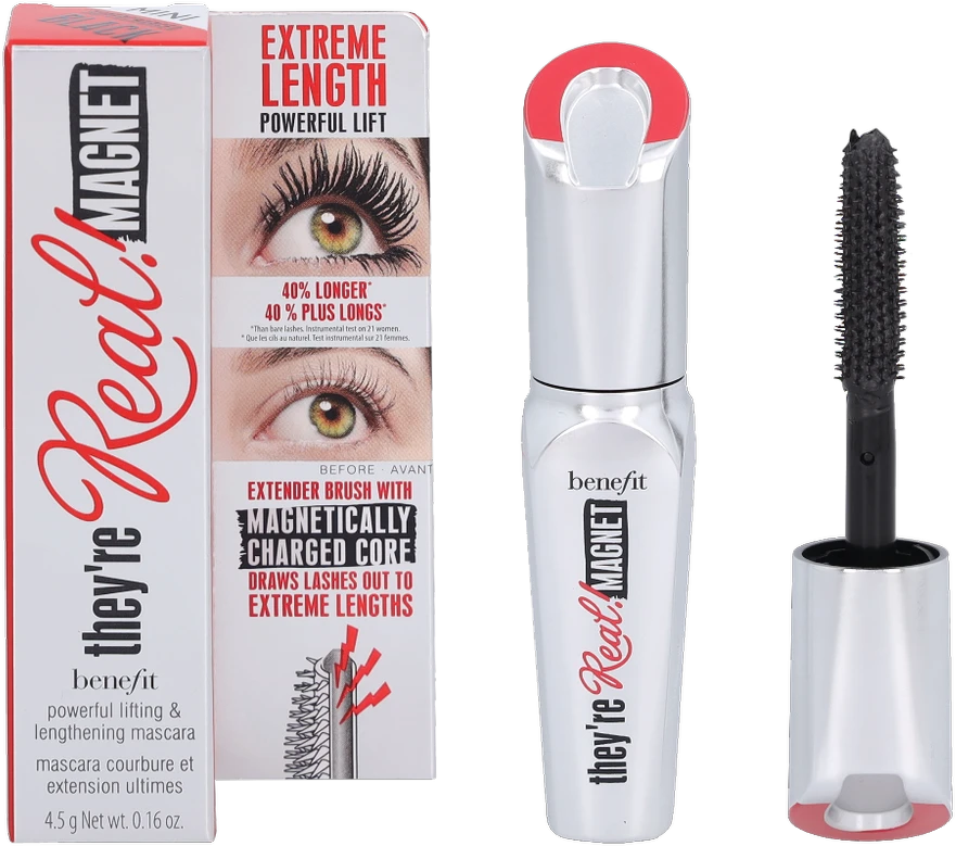 Benefit They´re Real! Magnet Blakstienų tušas Mini blakstienų tušas, atspalvis: Juodas, 4,5 ml