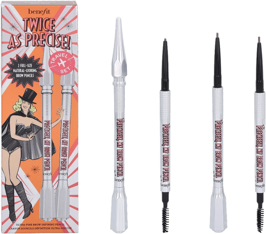 Benefit Twice As Precise! My Brow Duo antakių pieštukai, atspalvis: 3 Warm šviesiai rudas, 2 x 0.08g