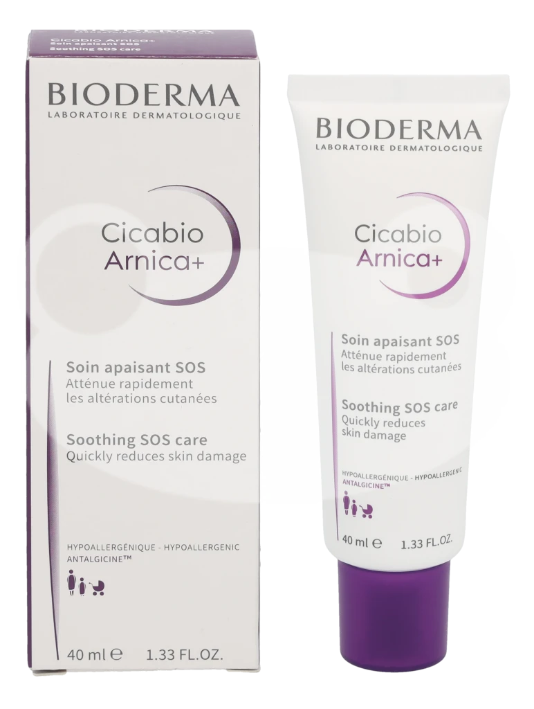 BIODERMA priemonė padedanti mažinti mėlynes, sumušimus, patinimus CICABIO ARNICA+, 40 ml