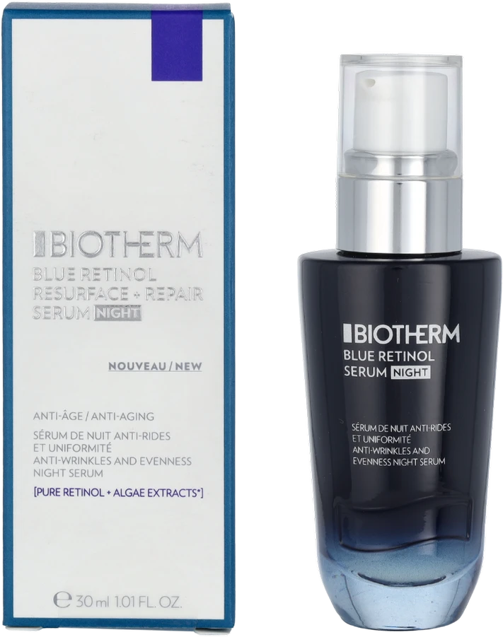 Biotherm Mėlyna Retinol Resurface and Repair Night Serum naktinis veido serumas su retinoliu, 30 ml