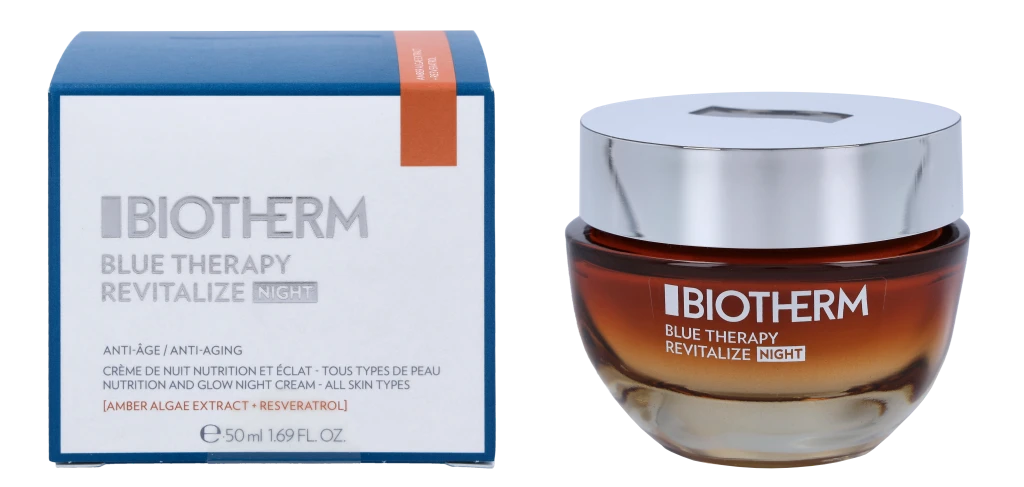 Biotherm Mėlyna Therapy Amber Algae Revitalize Night Skin Kreminis naktinis veido kremas, 50 ml