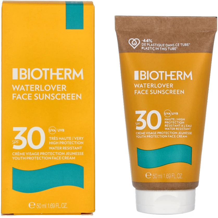 Biotherm Waterlover Face Sunscreen Kremas SPF 30 vandeniui atsparus apsauginis veido kremas nuo saulės, 50 ml