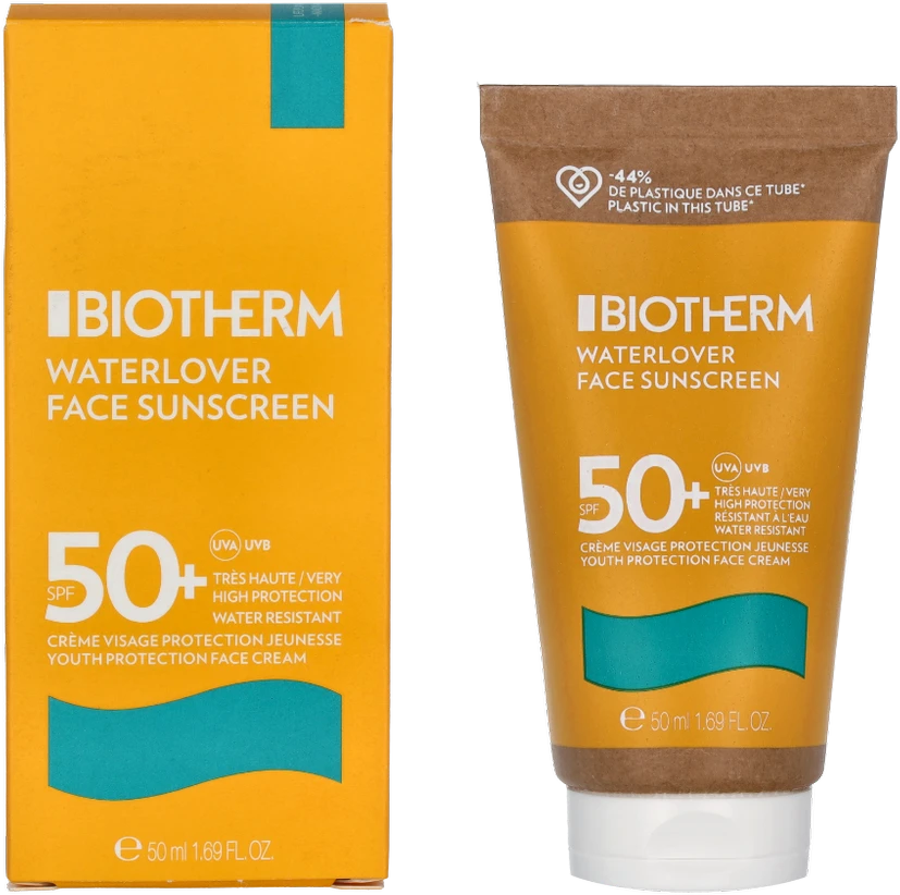 Biotherm Waterlover Face Sunscreen Kreminis SPF 50+ apsauginis veido kremas nuo saulės, 50 ml