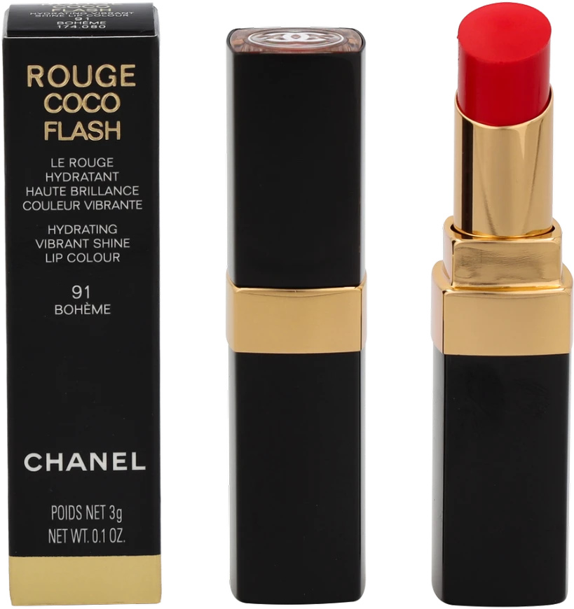 Chanel Rouge Coco Flash Lipstick drėkinamieji lūpų dažai, 3 g, spalva: 91 - BOHÈME