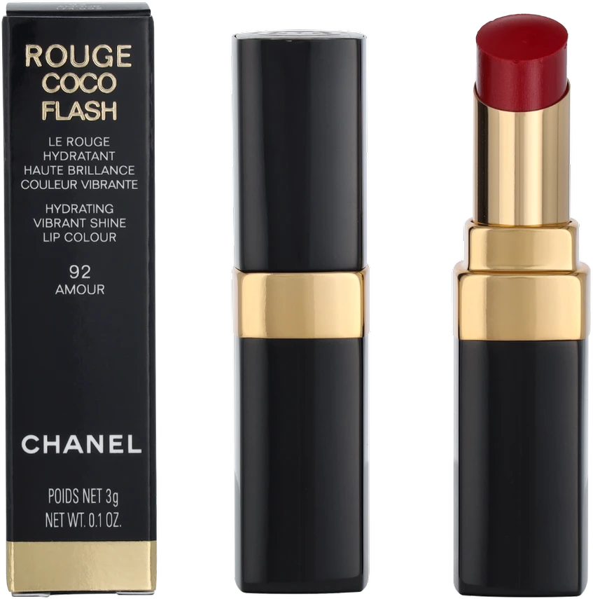 Chanel Rouge Coco Flash Lipstick drėkinamieji lūpų dažai, 3 g, spalva: 92 - AMOUR