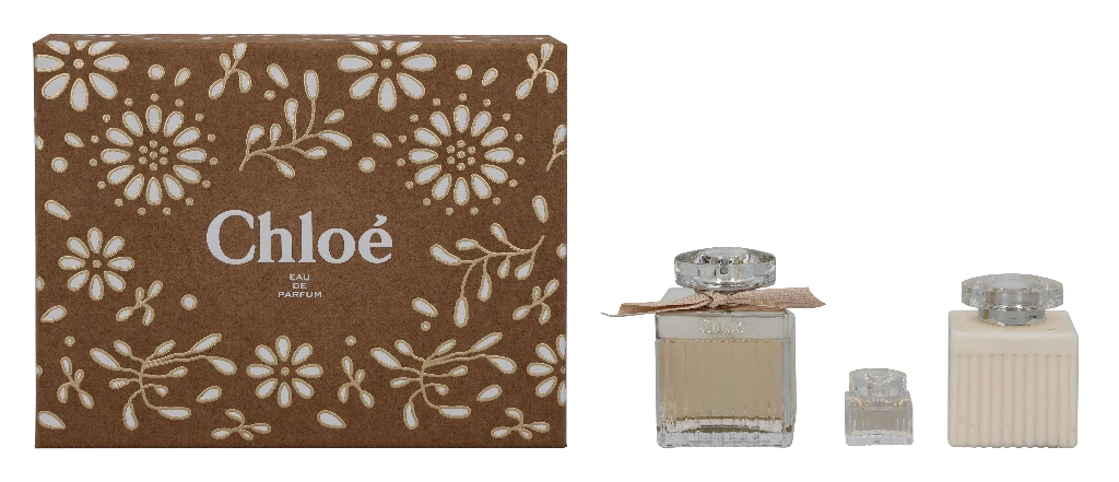 Rinkinys „Chloe“: „Chloe“ kvepalai moterims, 75 ml + „Chloe“ kvepalai moterims, 5 ml *Miniatiūrinis + „Chloe Losjonas kūnui“ visam kūnui, 100 ml