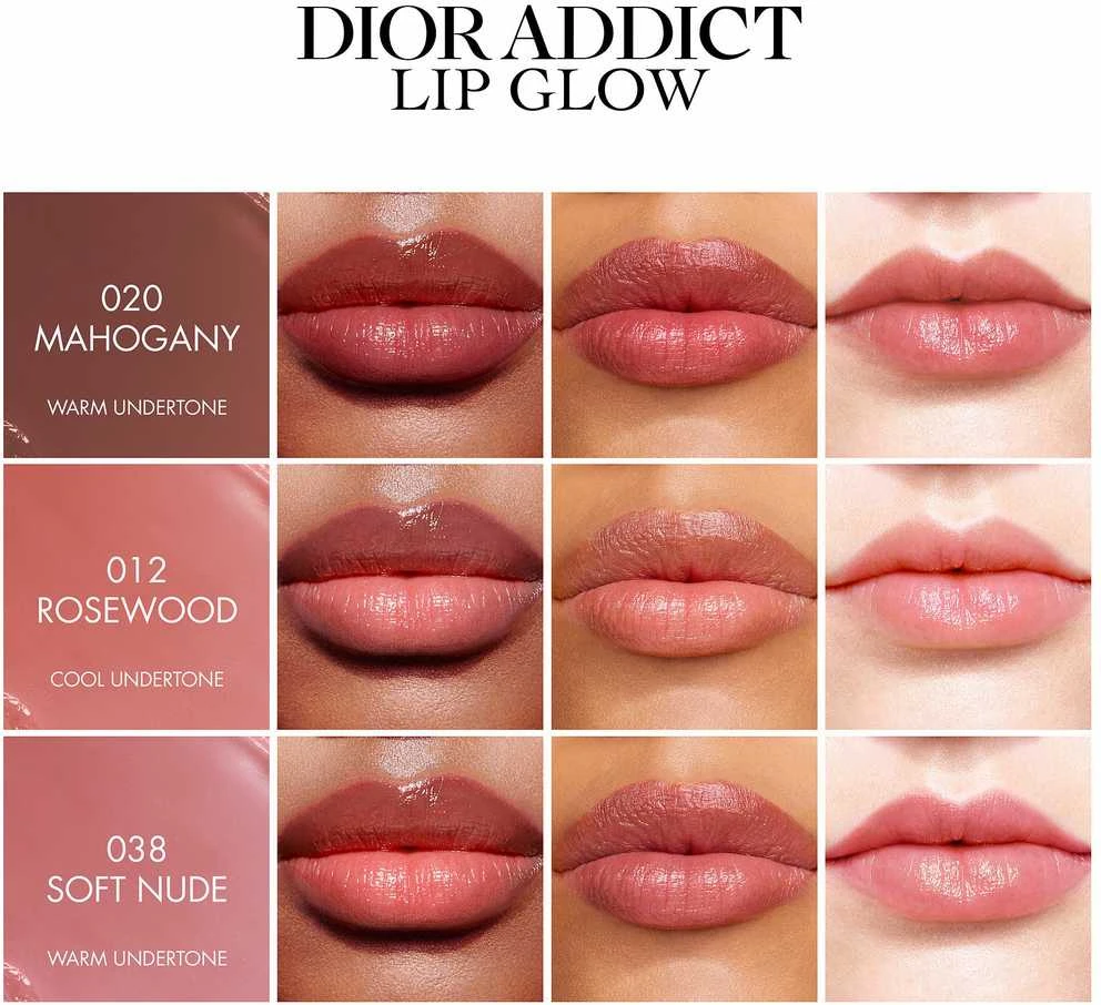 Drėkinamasis lūpų spalvą paryškinantis balzamas Dior Addict Lip Glow Balm, atspalvis: 038 Soft Nude, 3,2 g
