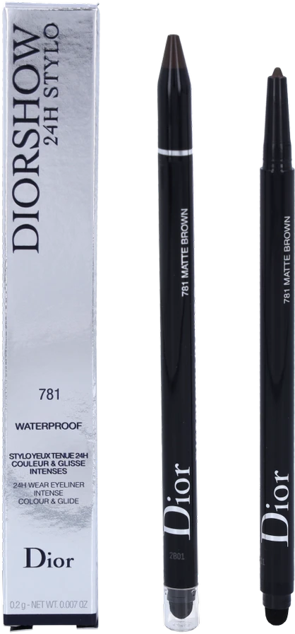 Christian Dior Diorshow On Stage Atsparus vandeniui Double-Ended Kohl Akių apvadas 781 Intense Brown 1.2 g