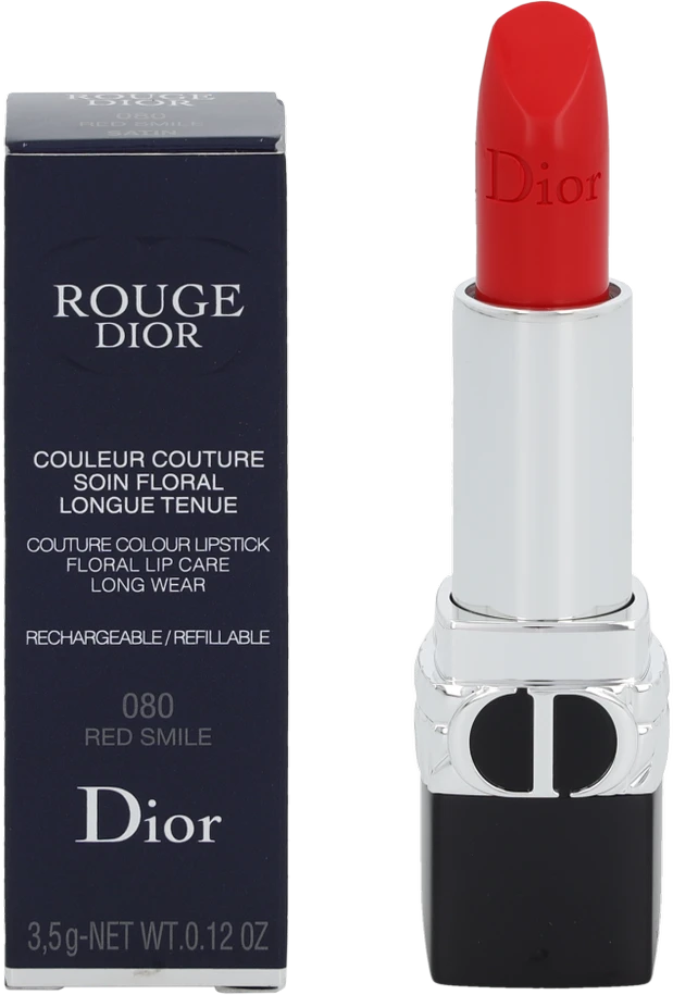 Christian Dior Couture Colour Floral Satin Finish Kreminis Lipstick 080 Raudona Smile Papildomas 3.5 g