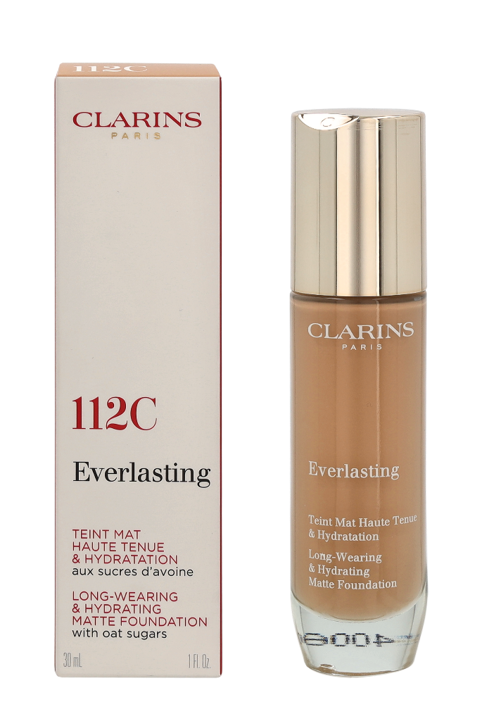 Clarins Everlasting Matte Foundation makiažo pagrindas, atspalvis: 112C - Amber, 30 ml