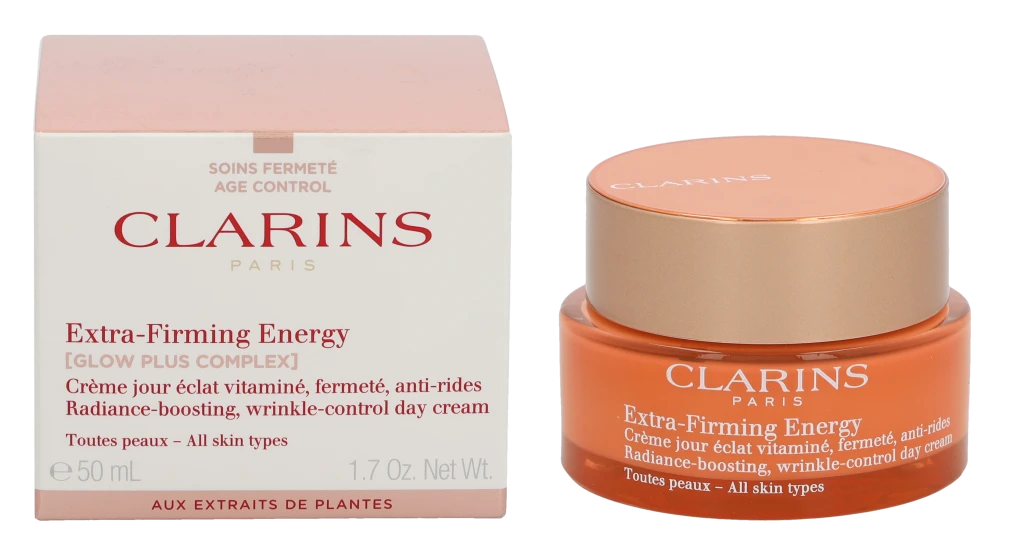 Clarins Extra Firming Energy Skaistinamasis bei stangrinamasis veido kremas brandžiai odai, 50 ml