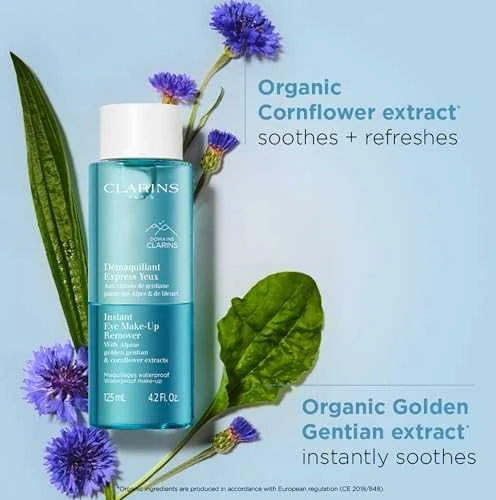 Clarins Instant Eye Make-Up Remover vandeniui atsparus akių makiažo valiklis, 125 ml