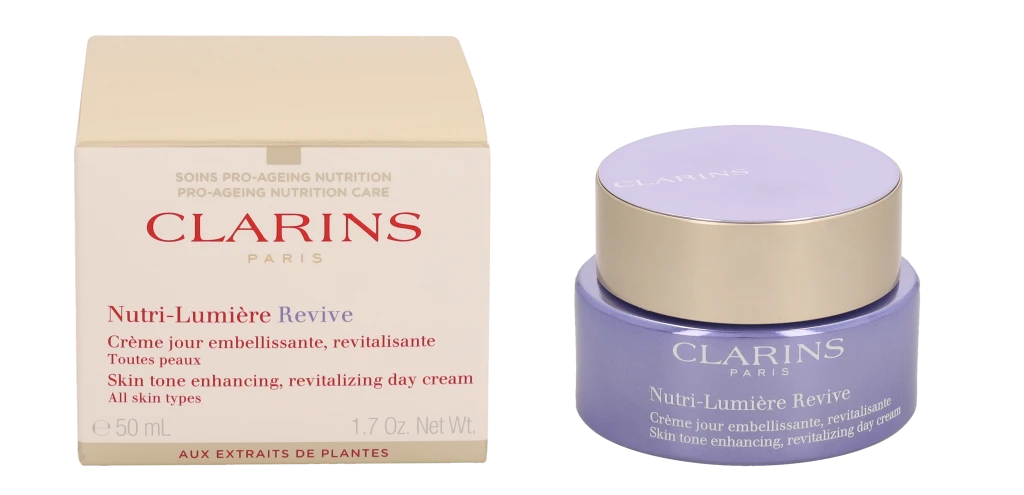Clarins Nutri-Lumiére Revive Skin Tone Enhancing, Revitalizing Day Kreminis Day Kreminis moterims, 50 ml