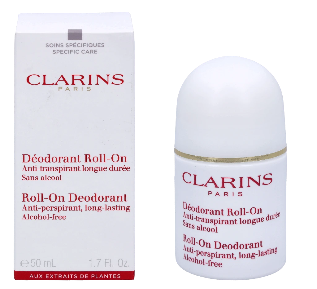 Clarins rutulinis dezodorantas su pakuote