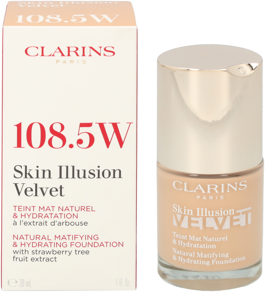 „Clarins Skin Illusion Velvet Matte Natural Finish“ skystas makiažo pagrindas, 108.5W anakardžių, 30 ml