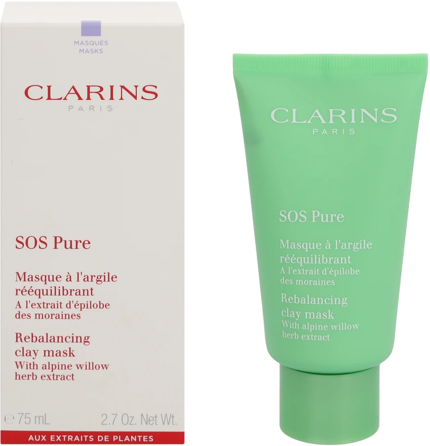 Clarins SOS Pure balansuojanti kaukė (balansuojanti molio SOS kaukė) 75 ml