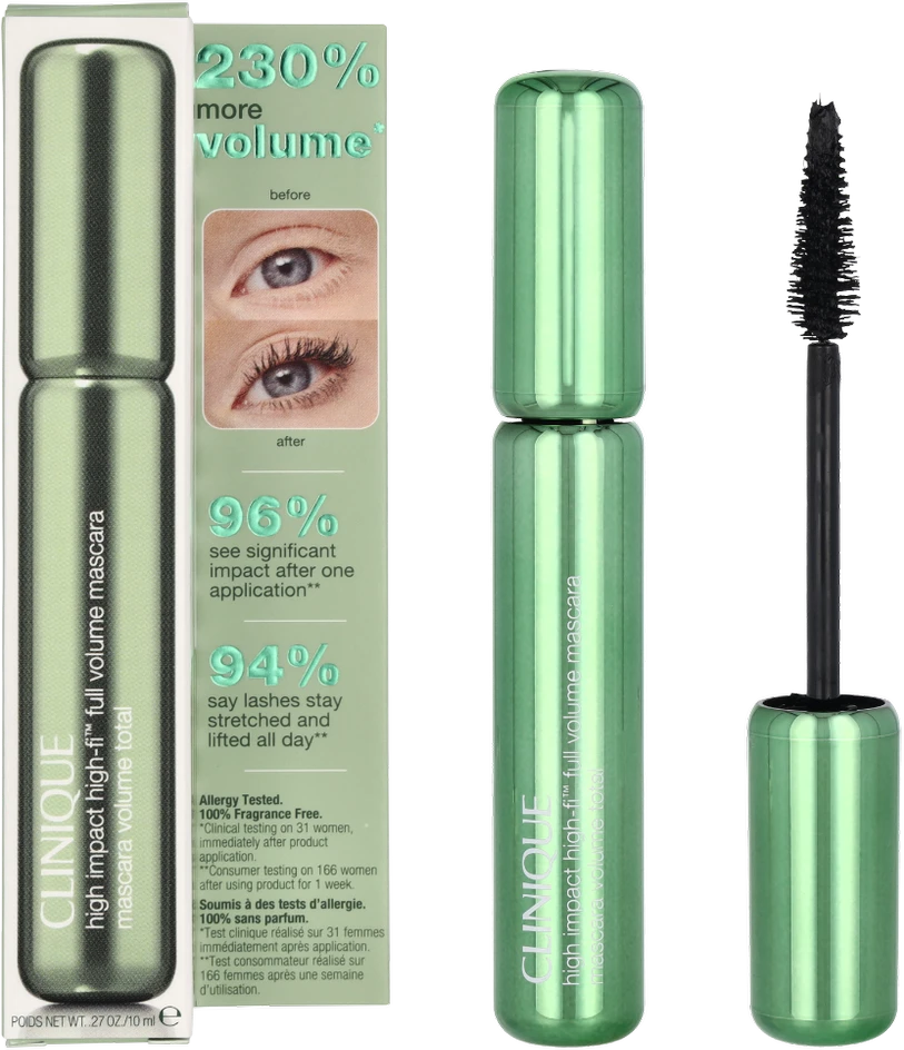 Clinique High Impact High-Fi Full Volume Blakstienų tušas #01 Intense Juodas, 10 ml