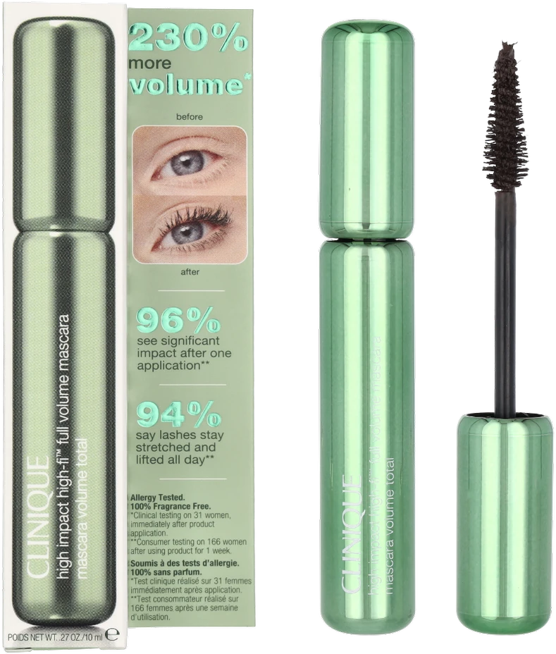 Clinique High Impact High-Fi Full Volume Blakstienų tušas #02 Intense Juodas-Brown, 10 ml