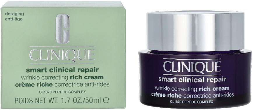 Clinique Smart Clinical Repair™ Wrinkle Correcting Rich Kreminis intensyviai veikiantis veido kremas nuo raukšlių, 50 ml