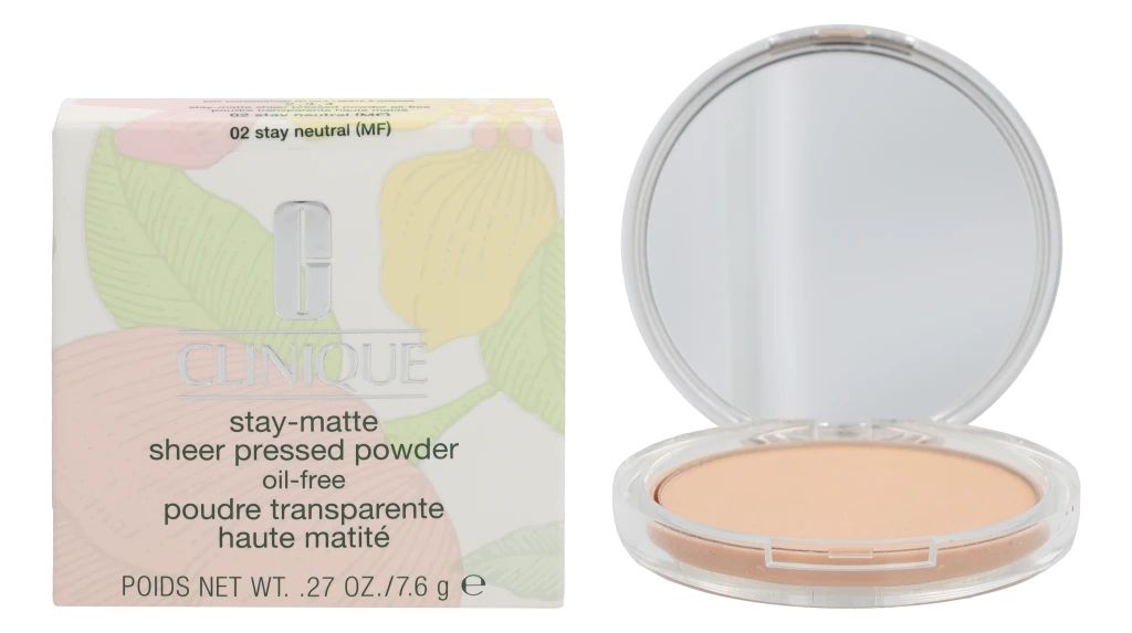 „Clinique Stay Matte Sheer“ presuota pudra, 02 Stay Neutral 7, 6 g