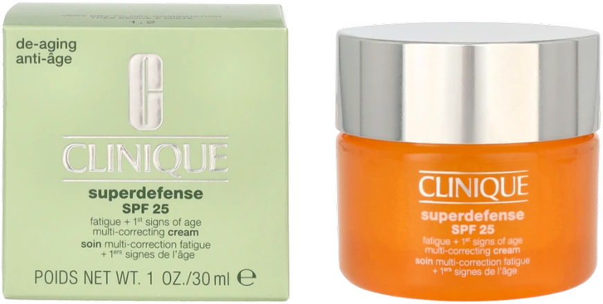 Clinique Superdefense SPF 25 Multi Correcting Kreminis jauninamasis veido kremas sausai ir normaliai odai, 30 ml