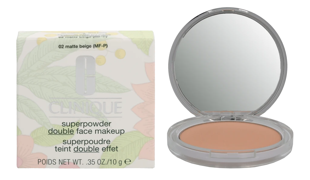 Clinique Superpowder Double Face Powder kompaktinė pudra, atspalvis: 02 Matte rusvai gelsvas, 10 g