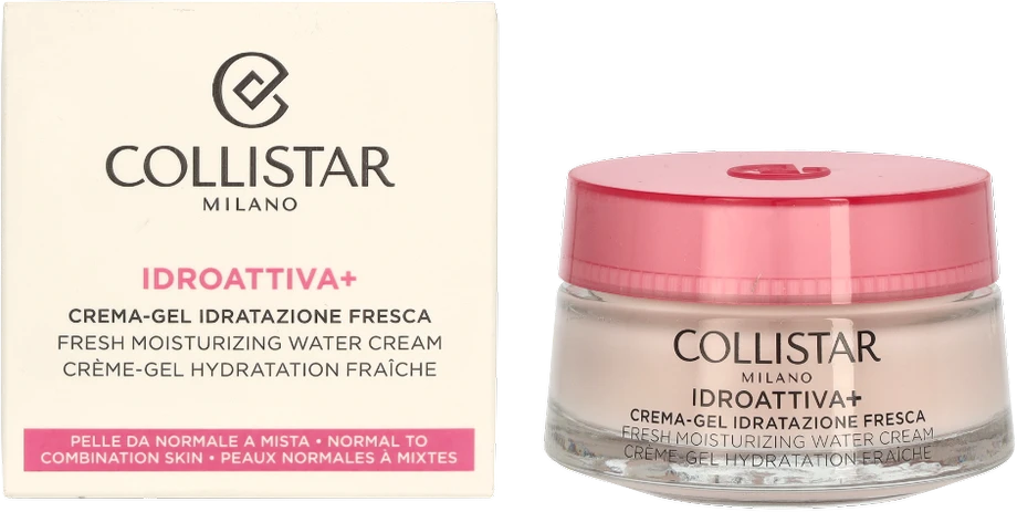 Collistar Idroattiva+ Fresh Moisturizing Vanduo Kreminis drėkinantis veido kremas mišriai odai, 50 ml