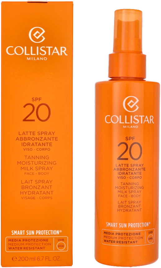 Collistar Smart Apsauga nuo saulės Tanning Moisturizing Milk Purškiklis Sun Losjonas kūnui unisex, 200 ml