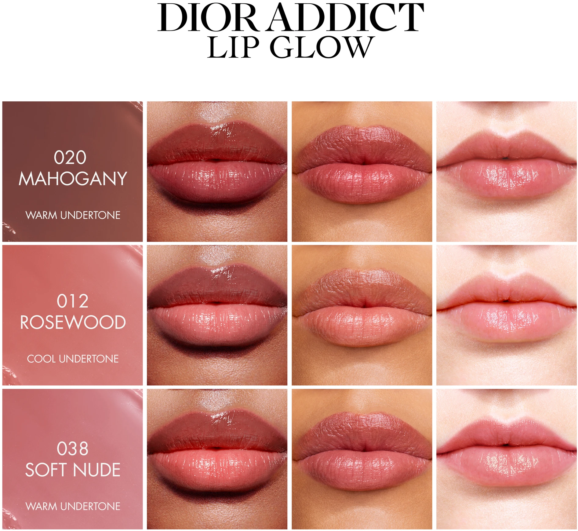 Drėkinamasis lūpų spalvą paryškinantis balzamas Dior Addict Lip Glow Balm, atspalvis: 020 Mahogany, 3,2 g aprašymas - Prekės nuotrauka