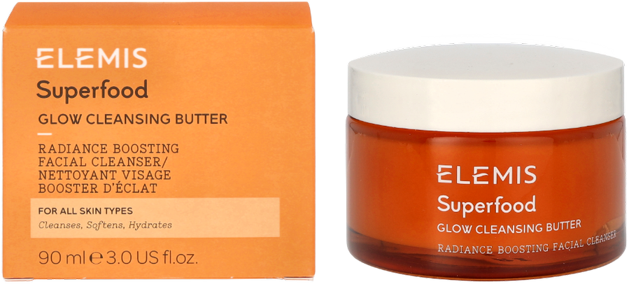 Elemis Superfood AHA Glow Cleansing Butter valomasis veido sviestas, 90 ml