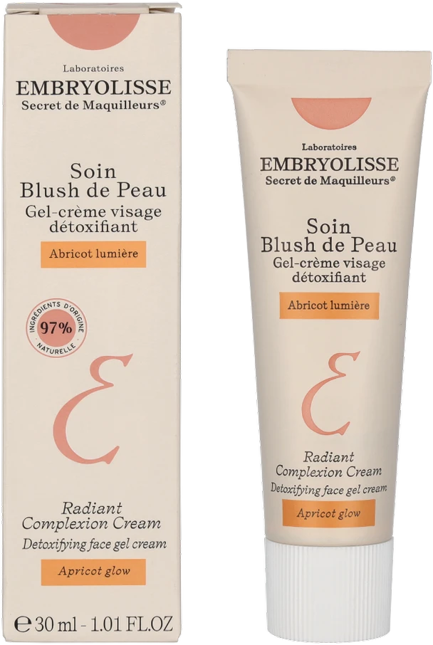 Embryolisse Radiant Complexion Kreminis Detoxifying Apricot Glow detoksikuojantis dieninis kremas veidui ir akių kontūrui, 30 ml