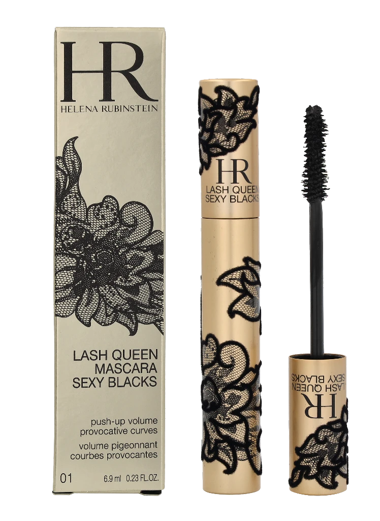 Helena Rubinstein Lash Queen Sexy Blacks Blakstienų tušas apimties suteikiantis ir užriečiantis blakstienų tušas, atspalvis: 01 Juodas, 6.9 ml