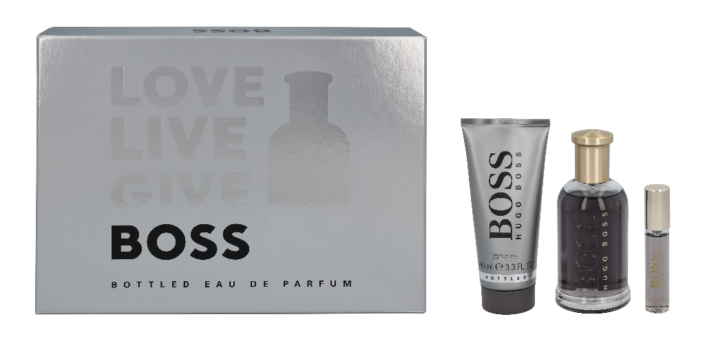 Hugo Boss BOSS Bottled rinkinys vyrams (EDP, 100 ml + EDP, 10 ml + dušo želė, 100 ml)