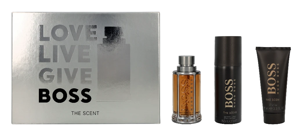 Hugo Boss The Scent rinkinys vyrams (kvepalai EDT, 100 ml + dušo želė 100 ml + dezodorantas 150 ml)