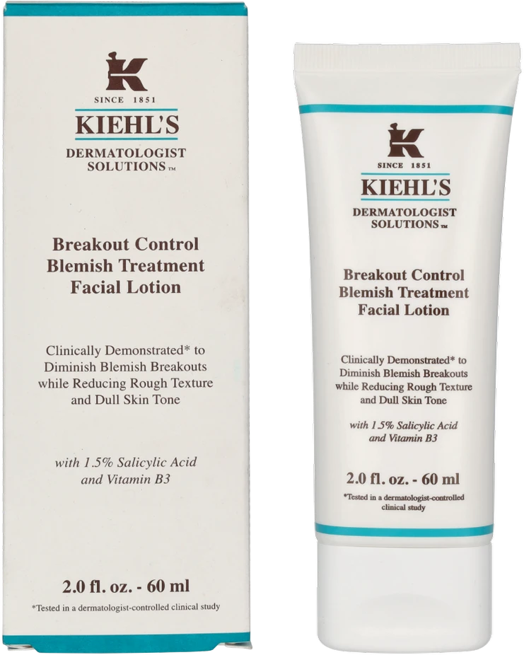 Kiehl´s Kiehl's Dermatologist Solutions Breakout Control Blemish Treatment Facial Lotion losjonas aknės paveiktai odai, 60 ml
