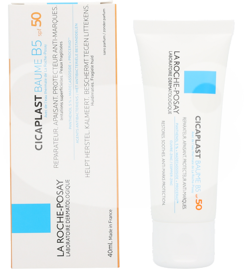 La Roche Posay Cicaplast Baume B5 raminamasis ir regeneruojamasis balzamas SPF 50 atkuriamasis balzamas, 40 ml
