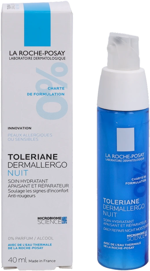 La Roche Posay Toleriane Dermalergo Night naktinis kremas jautriai veido odai, 40 ml