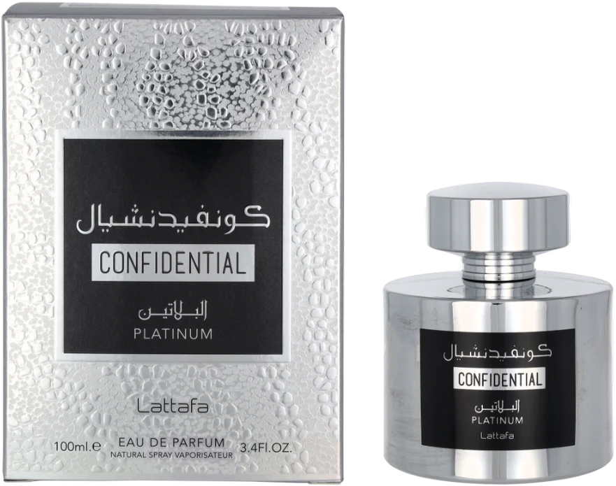 Unisex kvepalai Lattafa Confidential Platinum EDP, 100 ml