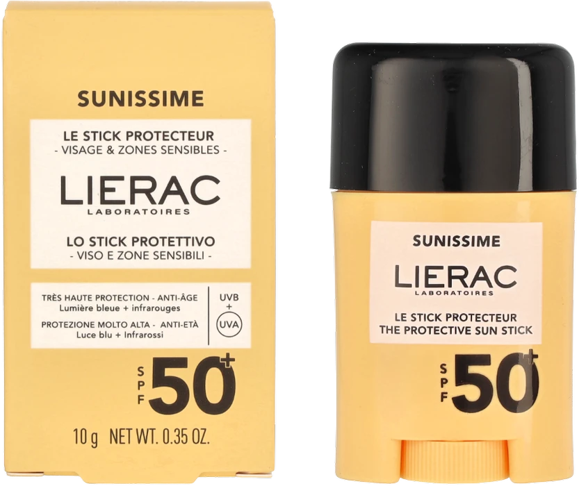 Lierac Sunissime Stick Sunscreen SPF 50 apsauginis pieštukinis kremas nuo saulės, 10 g