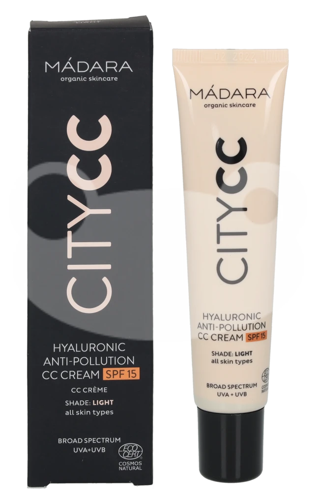 "Mádara CityCC Hyaluronic Anti-Pollution CC Kreminis Spf15 Light CC Kremas veidui 40 ml