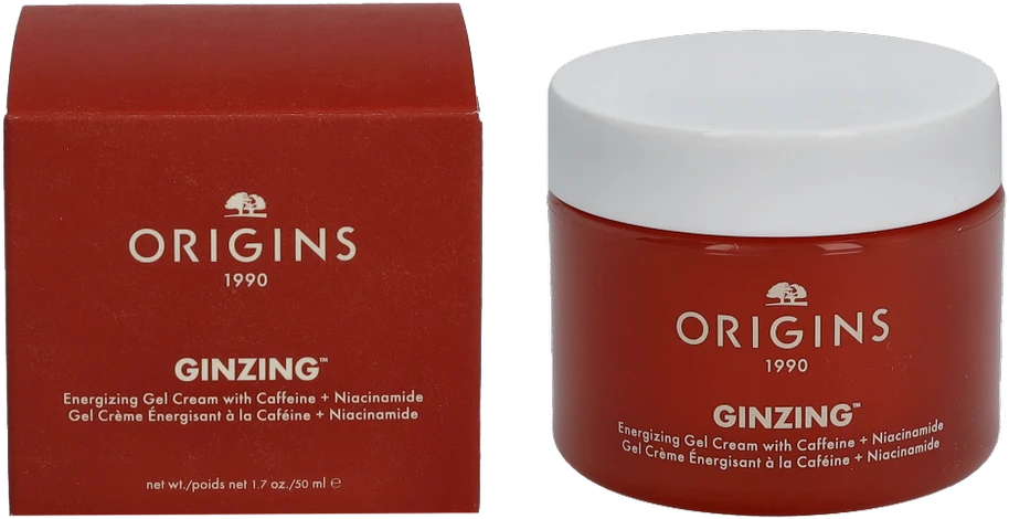 Origins GinZing Energizing Gel Kreminis With Caffeine+Niacinamide drėkinamasis kreminis gelis, pasižymintis skaistinamuoju poveikiu, 50 ml