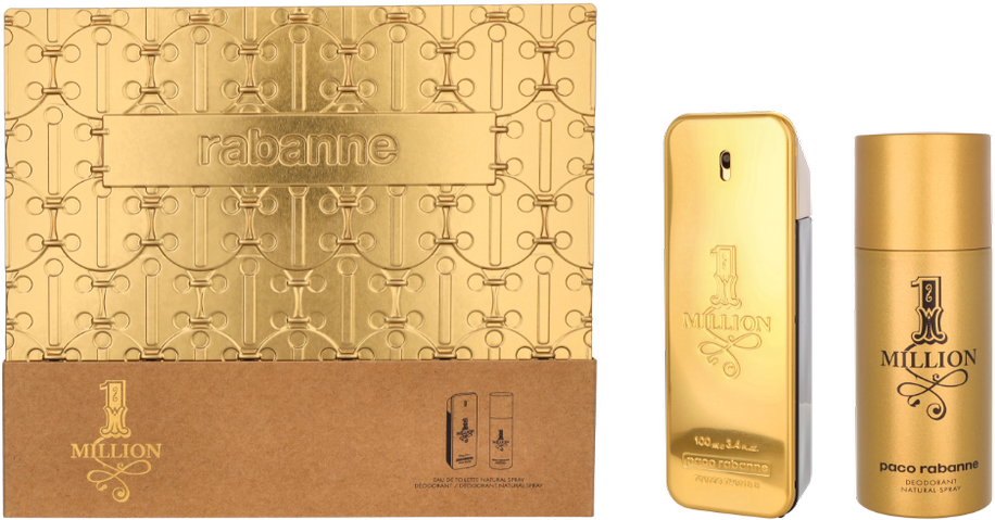 Paco Rabanne 1 Million tualetinis vanduo purškiklis, 100 ml rinkinys, 2 vnt. Kalėdų 2023 m.