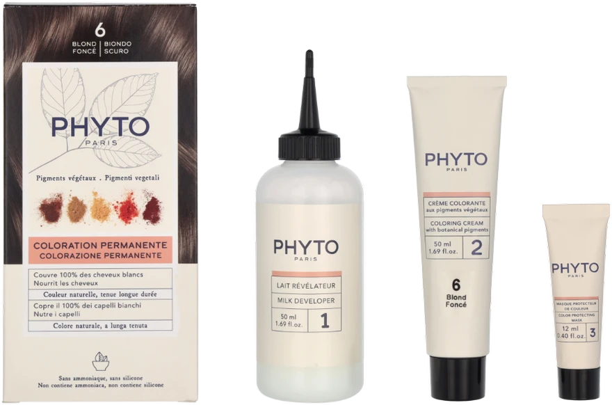 Phyto Phytocolor plaukų dažų rinkinys 6 atspalvio